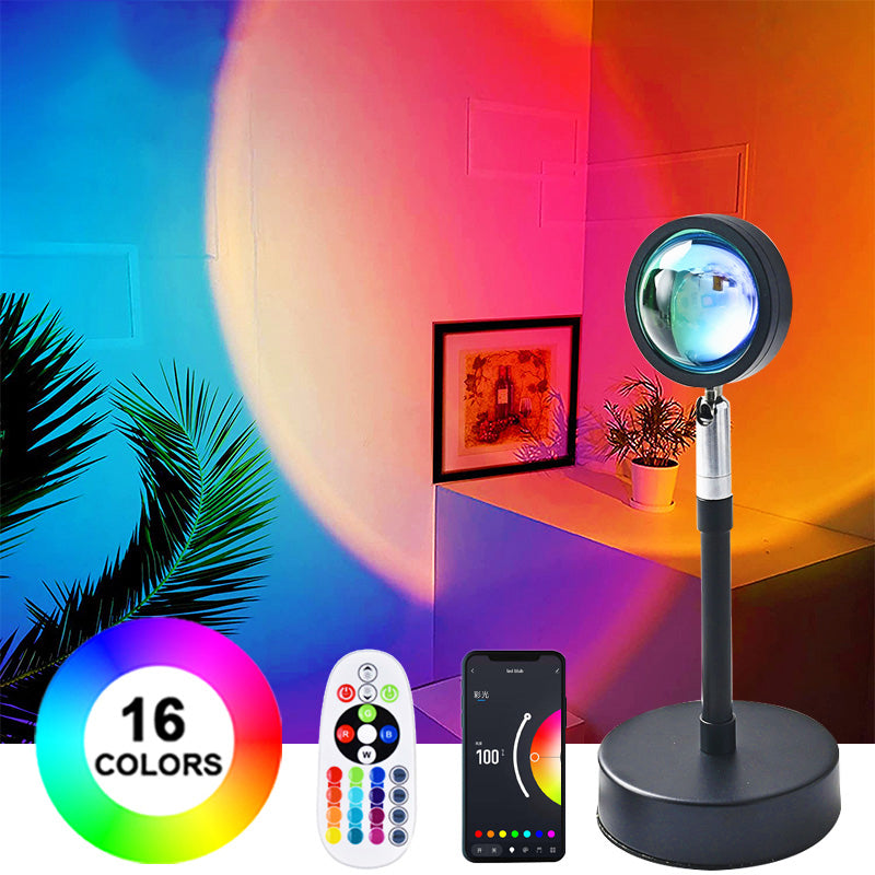 APP Sunset Light Sunset Light Net Red Projection Fill Light Remote Control RGB Sunset Light Live Floor Lamp Dawn Atmosphere Light